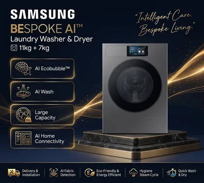 Samsung Bespoke AI EcoBubble Laundry Front-load Washer & Dryer