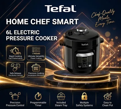 Tefal Home Chef Smart Electric Pressure Cooker 6L