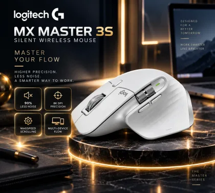 Logitech MX Master 3S Silent Wireless Mouse