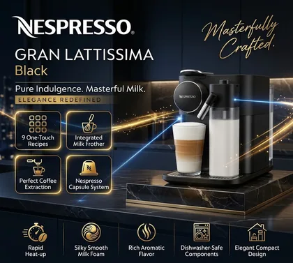 Nespresso® Gran Lattissima Coffee Machine, Black